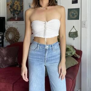 Bershka White Crotchet Top